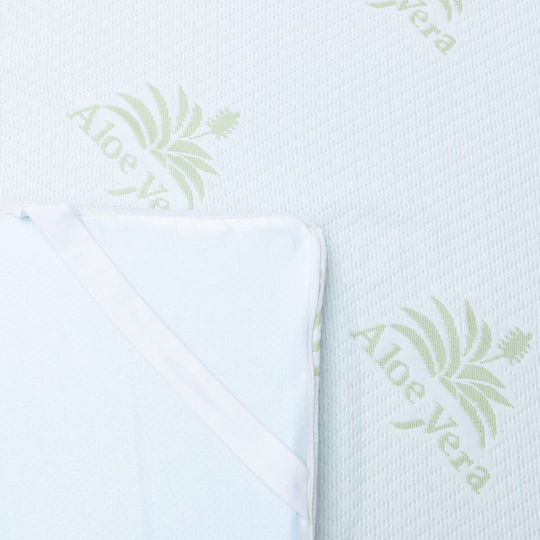 Como felt & wadding producers Mattress Topper Aloe Vera Double Memory Foam Infused with Aloe , Removable Cover & Elastic Straps 150x190x4cm