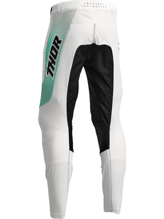 Thor MX Prime Tech Καλοκαιρινό Ανδρικό Παντελόνι Motocross White/Teal