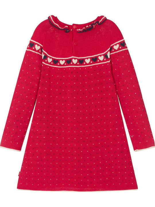 Kinderkleid Langärmelig Knitted Set mit Strumpfhose Rot