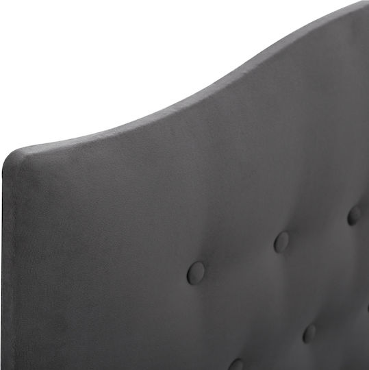 Malena Pat Single Tapitat Cu Catifea Gri Potrivit Pentru Saltea 90x200cm