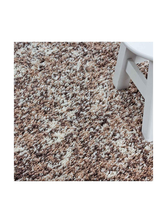 Lanudo 4500A Shaggy Bedroom Rugs Set Beige 3pcs