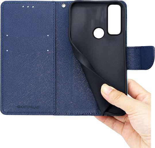 Sonique Trend Wallet Δερματίνης Κόκκινο / Σκούρο Μπλε (TCL 20 R 5G)