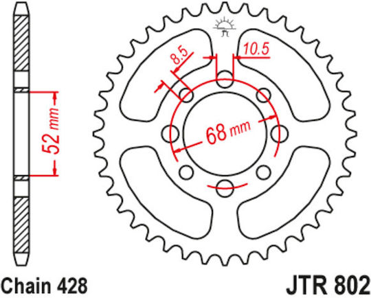 JT Sprockets Rear Sprocket 42 Teeth for Kawasaki KAZE R 115 for Modenas Kriss II