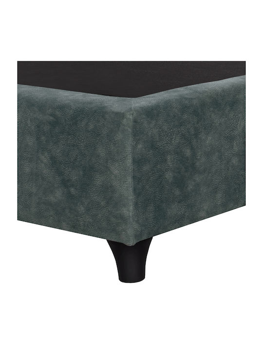 Malena Pat Single Tapitat Cu Material Verde Potrivit Pentru Saltea 90x200cm