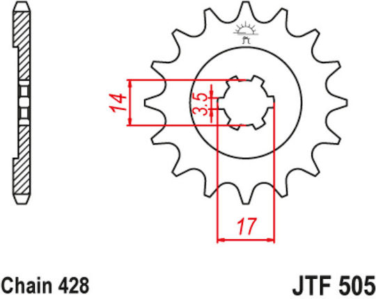 JT Sprockets Front Sprocket 14 Teeth for Kawasaki KAZE R 115 for Modenas Kriss II / Kristar 125