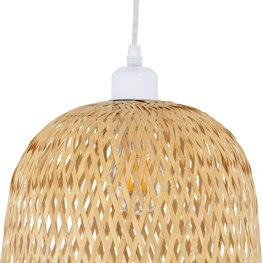 GloboStar Manila Ceiling Light Beige Boho Bell with E27 Socket 25x25x60cm