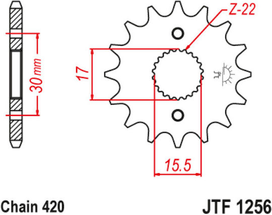 JT Sprockets Front Sprocket 15 Teeth for Honda XR CR 80 / CRF 70