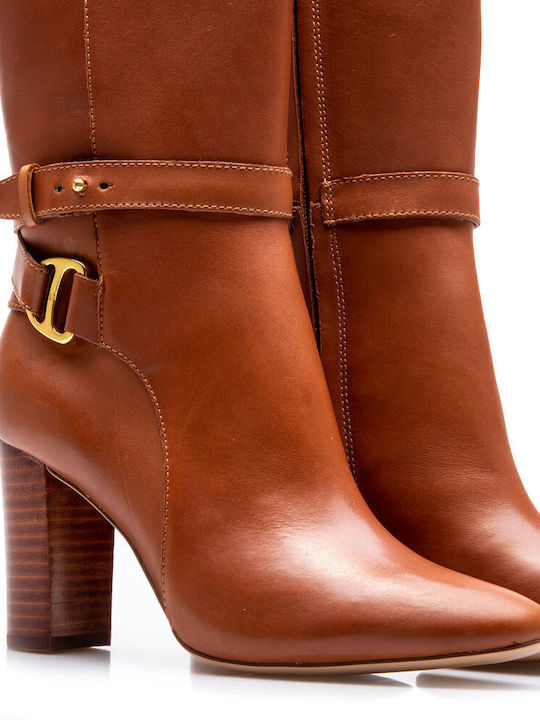 Leather High Heel Women's Boots Makenna Brown