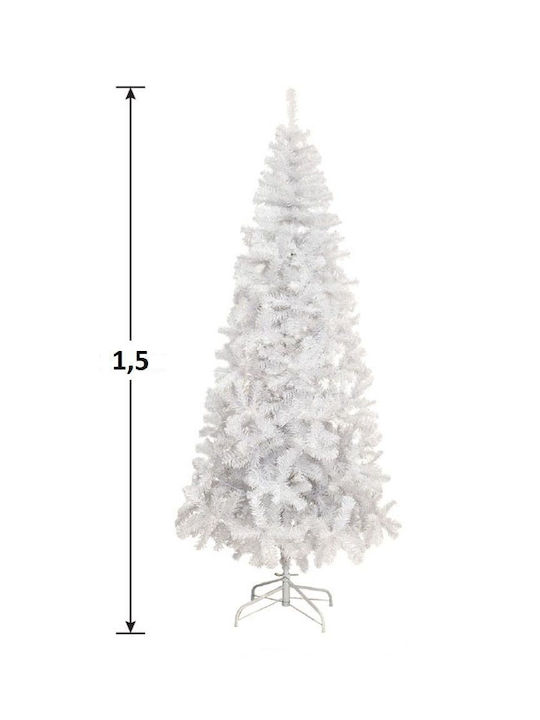 Αlaska Christmas White Tree with Metallic Base H150pcs