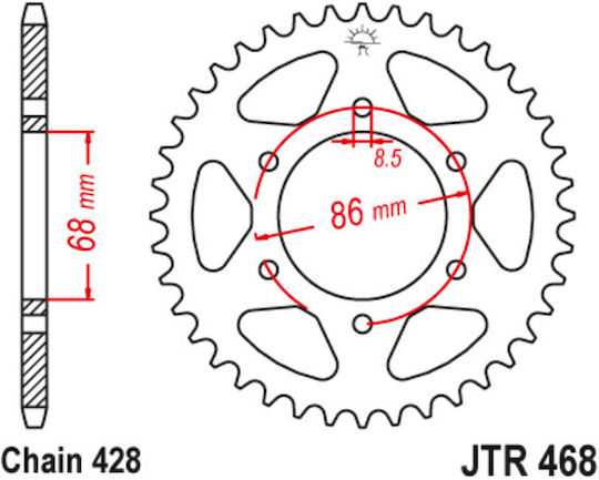 JT Sprockets Заден зъбен колело 46 Зъби за Kawasaki БН 125