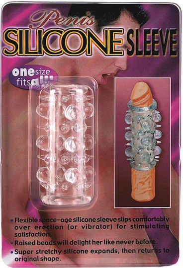 Seven Creations Penis Silicone Sleeve Raised Nodules Προέκταση Πέους Διάφανη 25cm