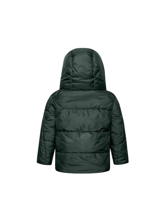 Minoti Kids Quilted Jacket short Hooded Green