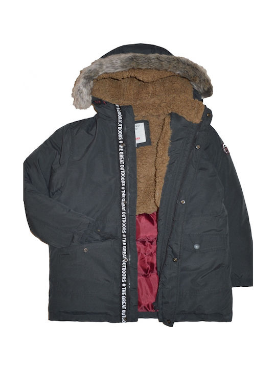 Energiers Kids Parka Long with Hood Black