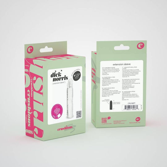 Crushious Dick Norris Penis Extension Penis Sleeve With Extension Clear
