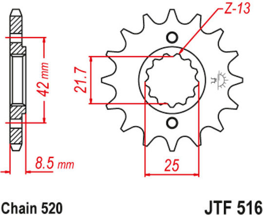 JT Sprockets Vorderes Ritzel 15 Zähne für Kawasaki KLR 250