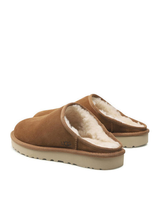 1129290 Men's Leather Slippers Brown