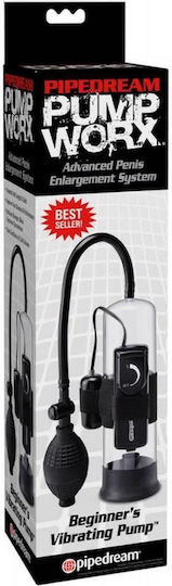 Pipedream Pump Worx Beginner's Vibrating Пенис помпа с вибрация Черен