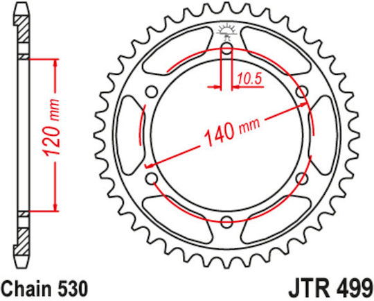 JT Sprockets Rear Sprocket 49 Teeth for Kawasaki ZZR 400 / ZZR 600