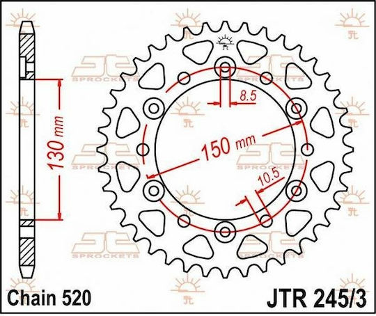 JT Sprockets Γρανάζι Πίσω 45 Δοντιών για Honda NX 650 Dominator