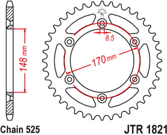 JT Sprockets Rear Sprocket 47 Teeth for Suzuki DR 800