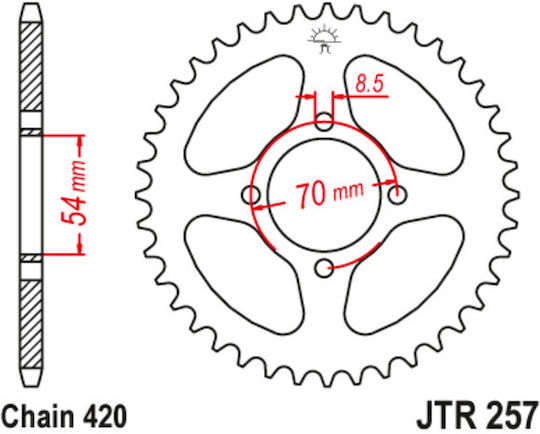JT Sprockets Pinion spate 41 Dinți pentru Honda C50