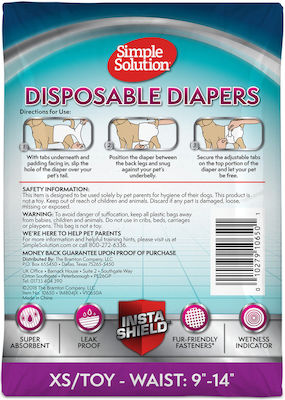 Simple Solution Disposable Diapers Female Diaper Pants Dog XSmall 23 - 35.5cm 12pcs