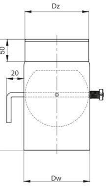 ΜΧ/Φ160/ΚΛ Rohr Drossel Rauchrohr Metall 160mm Schwarz