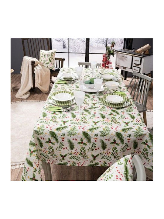 Teoran Mainz Weihnachtlich Tischtuch Stoff Grün L135xB135cm.