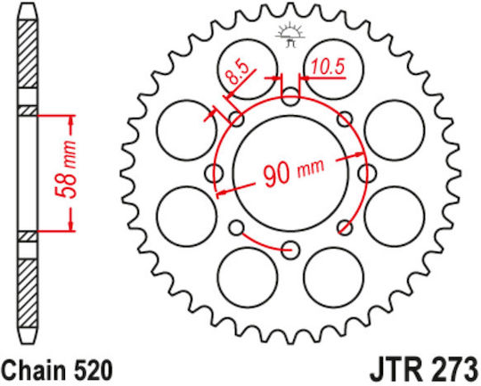 JT Sprockets Hinteres Ritzel 45 Zähne für KTM 125 Herzog 2011-2013