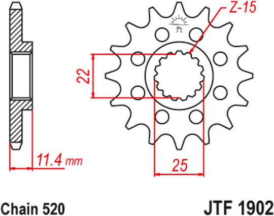 JT Sprockets Предно зъбно колело 17 Зъби за KTM 640 Дюк / 690 SM - 690 СМ