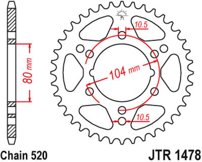 JT Sprockets Rear Sprocket 43 Teeth for Kawasaki Z750 / ZX-6R Ninja