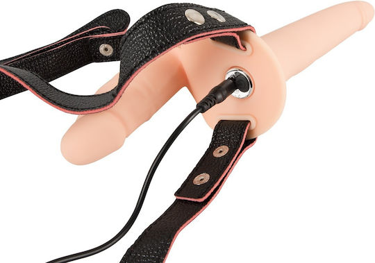You2Toys Harness με Διπλό Dildo και Δόνηση σε Μαύρο Χρώμα