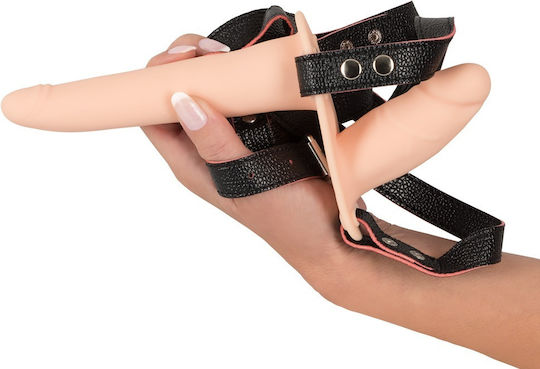 You2Toys Harness με Διπλό Dildo και Δόνηση σε Μαύρο Χρώμα