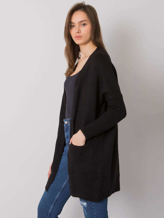 Rue Paris Long Women's Knitted Cardigan Black