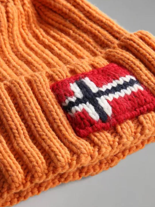 Semiury NA4GKB Ribbed Beanie Cap Orange Buttern NP0A4GKB-AA3