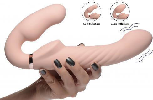 Strap U Ergo-Fit Twist Trägerlos Strap On mit Dildo 23.8cm mit Vibration in Farbe Light