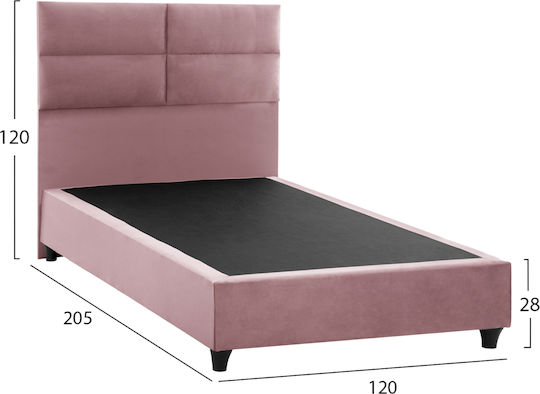 Milo Double Bed Upholstered with Fabric Sapio Apple for Mattress 120x200cm