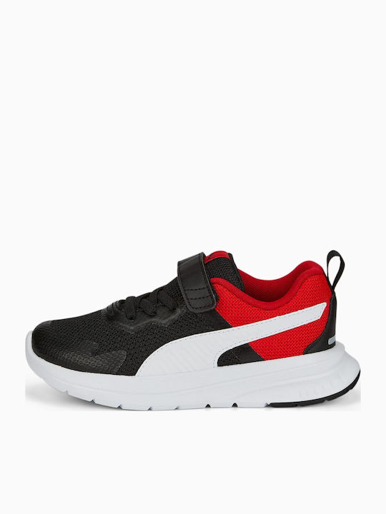 Evolve Run Mesh Kids Sports Shoes Running with Hoop & Loop Closure Black