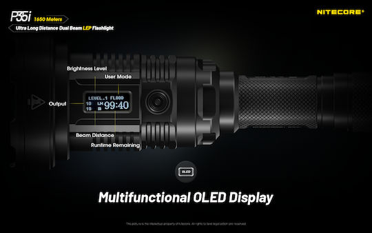 NiteCore Επαναφορτιζόμενος Φακός LED IP68 με Μέγιστη Φωτεινότητα 3000lm P35i