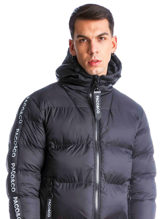 Paco & Co Men's Winter Puffer Jacket Black