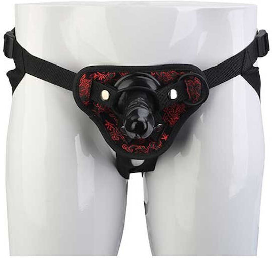 Dream Toys Blaze Deluxe Strap On Dildo Harness με Dildo 13cm σε Μαύρο Χρώμα
