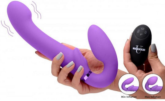 Strap U 10x Ergo-Fit G-Pulse Inflatable & Vibrating Strapless Strap-on Trägerlos Strap On mit Dildo 24.6cm mit Vibration in Lila Farbe