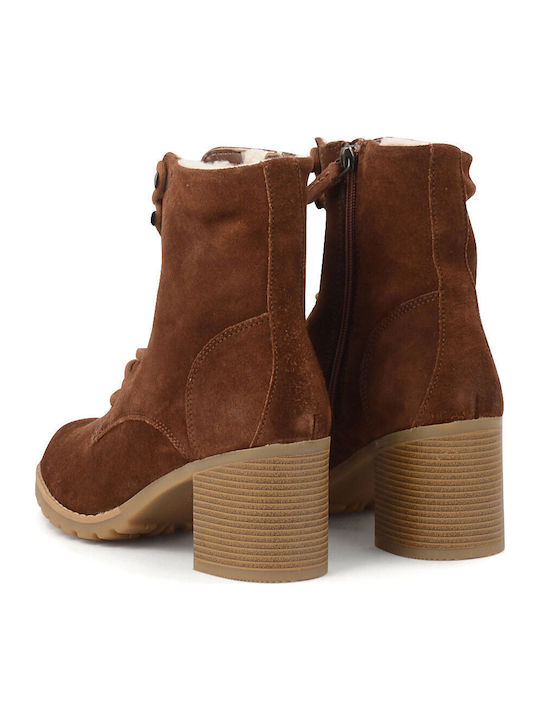 CLARKWELL LACE Wildleder Stiefeletten Damen mit Pelz Braun