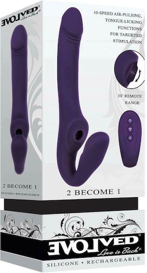 Evolved Novelties 2 Become 1 Strapless Strap On με Dildo με Δόνηση σε Μωβ Χρώμα