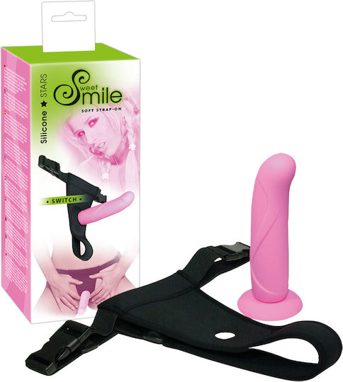 You2Toys Sweet Smile Silicone Strap-On Арсенал с Единично Дилдо 16см в Розов цвят