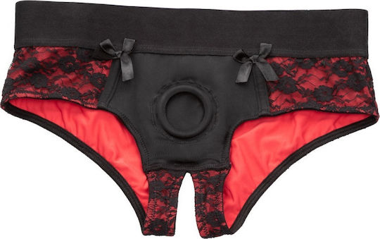 Calexotics Scandal Crotchless Pegging Panty Set Red Εσώρουχο με Dildo 13cm σε Κόκκινο Χρώμα