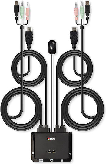 Lindy 2 Port HDMI 2.0 18G USB 2.0 Audio