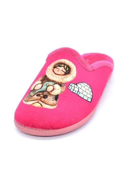 Adam's Shoes Παιδικές Παντόφλες Ροζ Eskimo