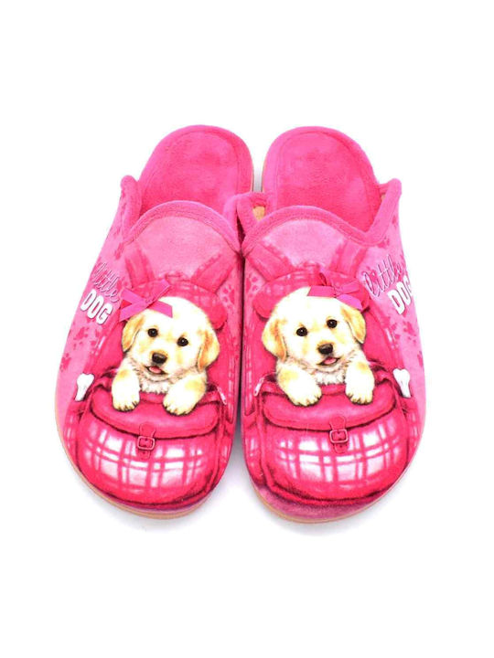 Adam's Shoes Παιδικές Παντόφλες Ροζ Little Dog