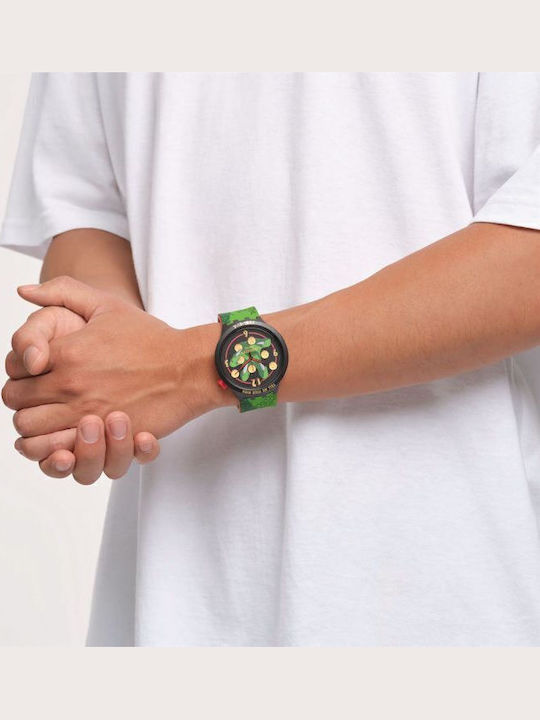 Swatch Shenron Uhr Batterie mit Kautschukarmband Swatch Shenron Uhr Batterie mit Kautschukarmband